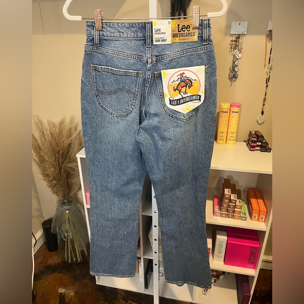 NWT Daydreamer x Lee High Rise Crop Boot Blue Jeans - Picture 12 of 12